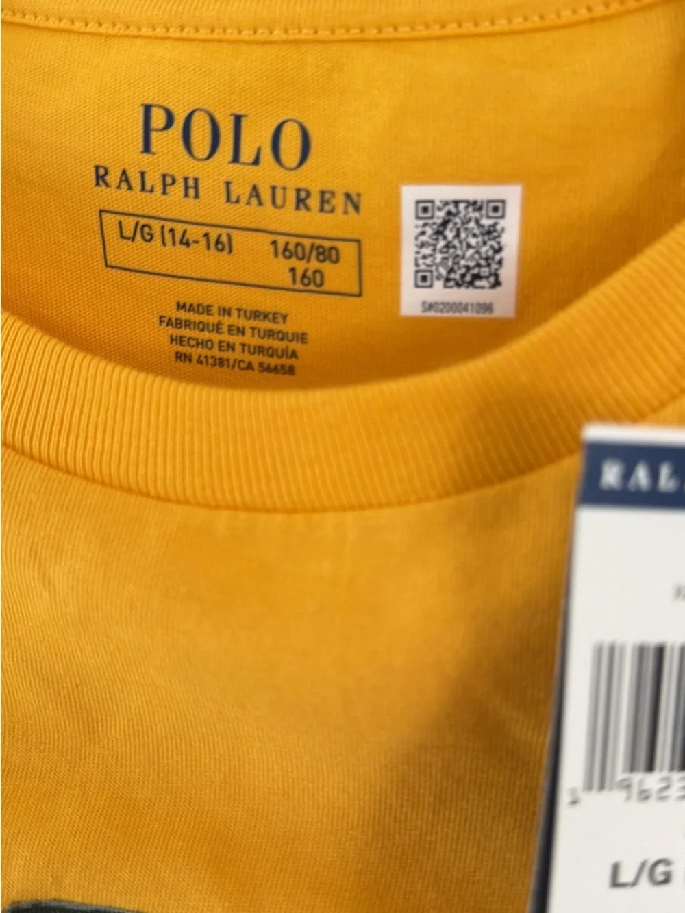 Ralph Lauren Mustard Yellow Bear Graphic Tee